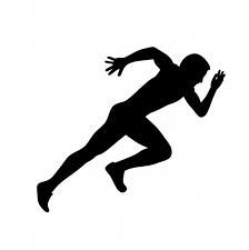 Black and White Image of Track Runner